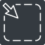Thin, right, solid, square, arrow, select, selection, dashed, area, cursor, select-thin icon