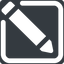 Thin, solid, square, horizontal, mirror, pen, pencil, edit, edition, edit-solid icon