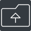 Thin, up, solid, square, horizontal, mirror, folder, directory, folders, directories, folder-up-thin icon