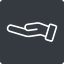 Thin, up, solid, square, horizontal, mirror, healthcare, help, care, gift, hand, giving, giving-hand, love, give, giving-hand-thin icon