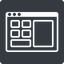 Thin, solid, square, horizontal, mirror, window, application, interface, app, gui, gui-alt-thin icon
