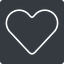 Thin, solid, square, horizontal, mirror, heart, valentine, healthcare, health, heart-thin, <3 icon