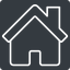 Thin, solid, square, horizontal, mirror, home, house, chimney, house-thin icon