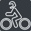 Thin, solid, square, horizontal, mirror, riding, bike, cycle, motorbike, motorcycle, biker, motorbike-thin icon