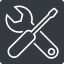 Thin, up, solid, square, horizontal, mirror, building, spanner, wrench, tool, screwdrive, construction, fix, tools, tools-thin icon