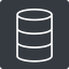 Thin, solid, square, mysql, sql, database, db, storage, barrel, database-thin icon