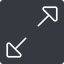 Up, solid, square, arrow, video, expand, fullscreen, full, screen, expand-thin icon