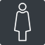 Thin, solid, square, woman, human, female, female-thin icon