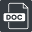 Thin, solid, square, file, text, microsoft, word, document, page, doc, writing, editing, rtf, paragraph, formatting, file-doc-thin, docx icon