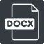 Thin, solid, square, file, text, microsoft, word, document, page, doc, writing, editing, rtf, paragraph, formatting, docx, writter, file-docx-thin icon