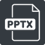 Thin, solid, square, file, microsoft, office, ppt, powerpoint, slide, presentation, pptx, file-pptx-thin icon