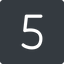 Thin, solid, square, number, font, digit, five, five-thin, 5 icon