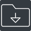 Thin, down, solid, square, folder, directory, folders, directories, folder-down-thin icon