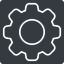 Thin, solid, square, setting, config, gear, wheel, settings, cog, gear-thin icon