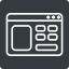 Thin, solid, square, window, application, interface, app, gui, gui-thin icon
