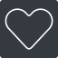 Thin, solid, square, heart, valentine, healthcare, health, heart-thin, <3 icon