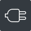 Thin, up, solid, square, electricity, plug, charge, charger, electric, plug-thin, electrics, electrical icon
