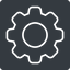 Thin, solid, square, setting, config, gear, wheel, settings, cog, settings-thin icon
