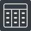 Thin, up, solid, square, cell, table, data, grid, row, columns, spreadsheet, spreadsheet-thin icon