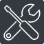 Thin, up, solid, square, building, spanner, wrench, tool, screwdrive, construction, fix, tools, tools-thin icon