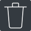 Thin, solid, square, trash, bin, delete, garbage, trash-thin icon