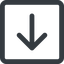 Line, down, square, arrow, direction, arrow-simple-wide icon