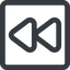 Line, down, wide, square, video, play, forward, backward, mp3, player, pause, forward-wide icon