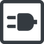 Line, down, wide, square, electricity, plug, charge, charger, electric, plug-solid, electrics, electrical icon