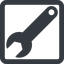 Line, down, wide, square, spanner, wrench, tool, mechanics, mechanical, repair, spanner-solid icon