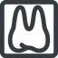 Line, down, wide, solid, square, cog, medical, health, care, medic, clinical, tooth, molar, dental, dentist, stomatology, teeth, tooth-wide icon