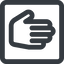 Line, left, wide, solid, square, horizontal, mirror, hand, stop, fingers, hand-wide icon