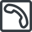 Line, left, wide, square, phone, call, dial, number, phone-wide, telephone icon