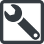 Line, left, wide, square, spanner, wrench, tool, mechanics, mechanical, repair, spanner-alt-solid icon