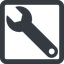 Line, left, wide, square, spanner, wrench, tool, mechanics, mechanical, repair, spanner-solid icon