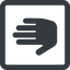 Line, right, wide, solid, square, horizontal, mirror, hand, stop, fingers, hand-solid icon