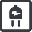 Line, right, wide, square, horizontal, mirror, electricity, plug, charge, charger, electric, electrics, electrical, plug-alt icon