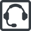Line, wide, square, horizontal, mirror, phone, , call, headset-solid, headset, headphone, microphone, support icon