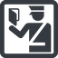 Line, wide, square, dot, pictogram, dot-50, customs, officer, duties, immigration, passport, custom-officer, dot-immigration icon