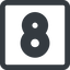 Line, normal, wide, square, number, font, digit, 8, eight, eight-wide icon