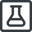 Line, wide, square, graduated, erlenmeyer, chemical, flask, lab, laboratory, chemistry, potion, glassware, conical, erlenmeyer-wide icon