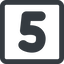 Line, wide, square, number, font, digit, five, five-wide, 5 icon