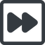 Line, up, wide, square, video, play, forward, backward, mp3, player, pause, forward-solid icon