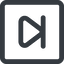 Line, up, wide, square, video, play, forward, backward, mp3, player, pause, step, forward-step-wide icon