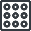 Line, wide, circle, square, menu, more, application, grid, app, circles, grid-circle, grid-circle-wide icon