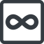 Line, wide, square, symbol, math, mathematics, mathematical, infinity, always, infinite, maths, loop, infinity-solid icon