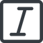 Line, wide, square, text, type, editor, font, typography, italic, font-style, italic-wide icon