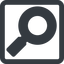Line, wide, square, search, magnifying, glass, research, magnifying-glass-solid, magnifying-glass, keywords, keyword icon