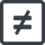Line, wide, square, sign, not, symbol, math, mathematics, inequality, mathematical, equal, not-equal, different, not-equal-solid, maths icon