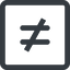 Line, wide, square, sign, not, symbol, math, mathematics, inequality, mathematical, equal, not-equal, different, not-equal-wide, maths icon