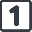Line, wide, square, number, font, one, digit, one-wide, 1 icon